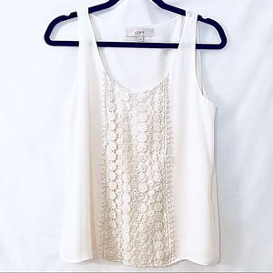 Loft White Blouse with Flower Detailing